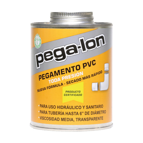 PEGAMENTO PVC P/TUBERIA 500ML ETIQUETA NARANJA PEGA-LON