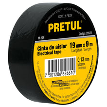 Cargar imagen en el visor de la galería, CINTA DE AISLAR DE 9 M X 19 MM NEGRA PRETUL M-22P 20521