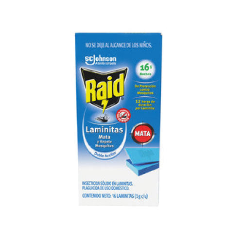 INSECTICIDA RAID LAMINITAS REPUESTO C/16 JOHNSON|2977-C16