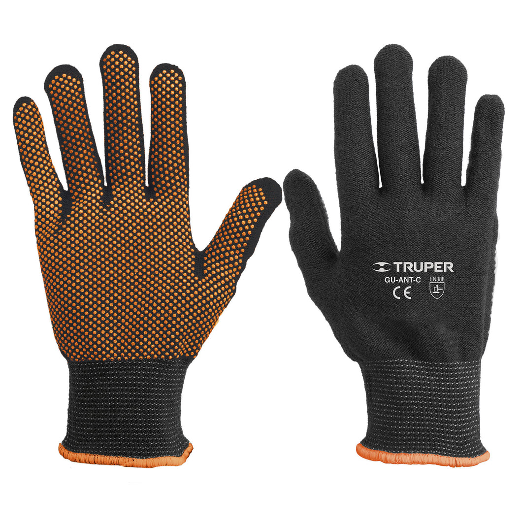 GUANTES DE POLIÉSTER CON PUNTOS DE PVC EN PALMA, M GU-442 TRUPER 12651