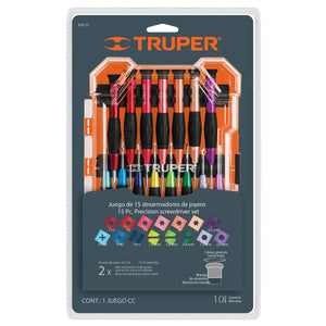 JUEGO CON DESARMADORES DE PRECISION 15PZS 14205 TRUPER