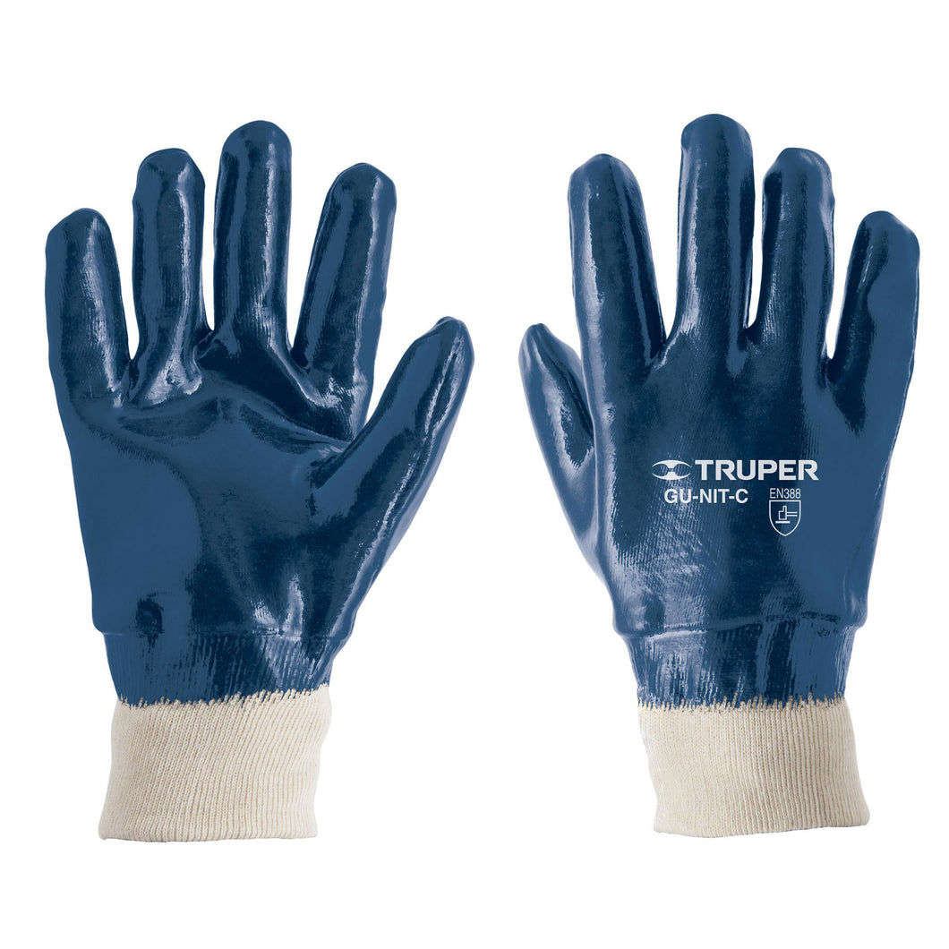 GUANTES DE ALGODÓN RECUBIERTOS DE NITRILO PUÑO TEJIDO TRUPER GU-835 15244