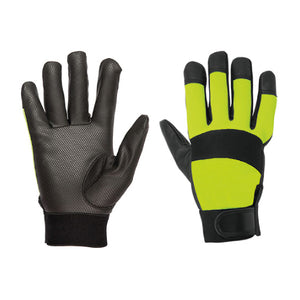 GUANTES MECANICO ALTA VISIBILIDAD PALMA POLIURETANO VERDE TRUPER GU-645