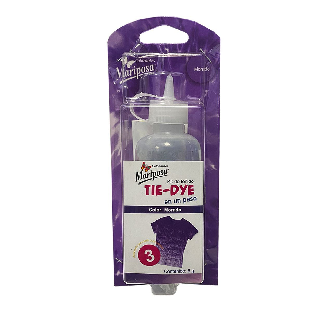 COLORANTE KIT TIE-DYE EN UN PASO MORADO MARIPOSA COL-589678