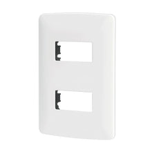 Cargar imagen en el visor de la galería, PLACA 2 MODULOS DE ABS LINEA ITALIANA COLOR BLANCO VOLTECK PPDO-IB