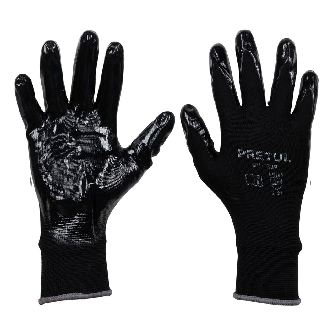 GUANTES DE NYLON RECUBIERTOS DE NITRILO, G GU-123P PRETUL 20028