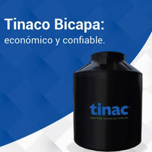 Cargar imagen en el visor de la galería, TINACO BICAPA 1100 LTS NEGRO CON VALV. Y FLOTADOR TINAC