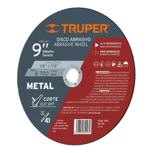 DISCO CORTE METAL T.41 9'' ABT-500 10662 TRUPER