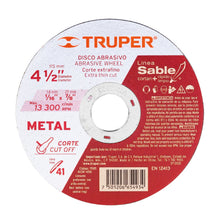 Cargar imagen en el visor de la galería, DISCO TIPO 41 CORTE FINO DE METAL LÍNEA SABLE 4-1/2&#39;1.6MM TRUPER DICOF-4516