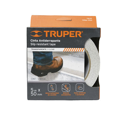 CINTA ANTIDERRAPANTE BLANCA CON ABRASIVO 50MM X 5M TRUPER CIA-25B