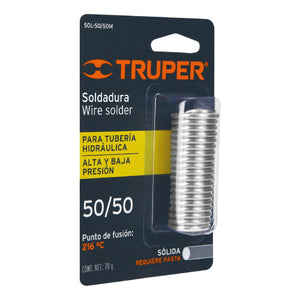 MINI SOLDADURA SOLIDA 50/50 PARA TUBERIA HIDRAULICA 70 G TRUPER SOL-50/50M