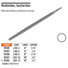 Cargar imagen en el visor de la galería, LIMA REDONDA BASTARDA 6&quot; 15187 TRUPER