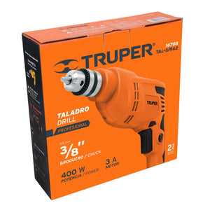 Taladro 3/8' 400 W Profesional Truper Tal-3/8A2 16708