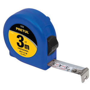 FLEXOMETRO AZUL 3 M CINTA 13 MM PRETUL TARJETA PLASTICA PRETUL PRO-3MEB-A