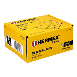 BISAGRA CUADRADA 4' ACERO LATONADO PLANA HERMEX BASIC HERMEX BC-401PP