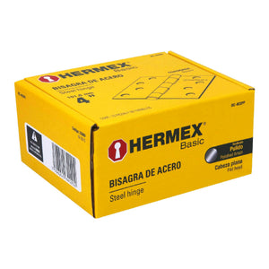 BISAGRA CUADRADA 4' ACERO CROMO MATE PLANA HERMEX BASIC HERMEX BC-403PP