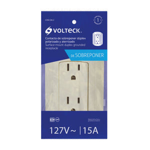 CONTACTO DE SOBREPONER DUPLEX 2 POLOS+ TIERRA ABS VOLTECK COSO-DA-2