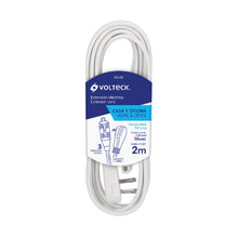 Cargar imagen en el visor de la galería, EXTENSION ELECTRICA DOMESTICA CON CLAVIJA PLANA 2M BLANCA VOLTECK ED-2B