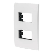 Cargar imagen en el visor de la galería, PLACA 2 MODULOS DE ABS LINEA OSLO COLOR BLANCO VOLTECK PPDO-OB