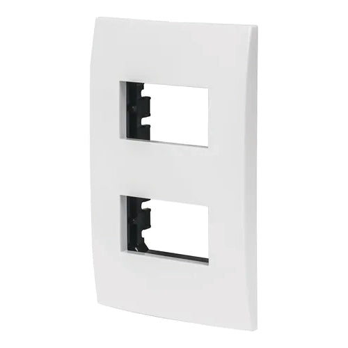 PLACA 2 MODULOS DE ABS LINEA OSLO COLOR BLANCO VOLTECK PPDO-OB