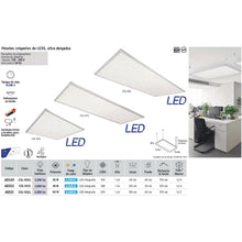 Cargar imagen en el visor de la galería, PANEL COLGANTE, 30 X 120 CM, 45 W, 6500 K, LED COL-401L VOLTECK