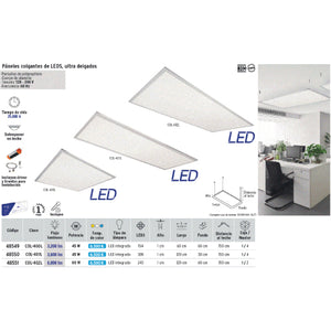 PANEL COLGANTE, 30 X 120 CM, 45 W, 6500 K, LED COL-401L VOLTECK