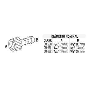 CONECTOR MOVIBLE 3/4' X 1/2' FOSET CM-631