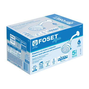 REGADERA PLASTICA 5 FUNCIONES CON BRAZO AQUA FOSET R-508