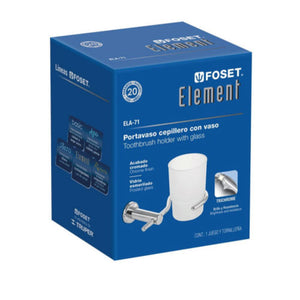 PORTAVASO CEPILLERO SATINADO LINEA ELEMENT FOSET ELA-71N