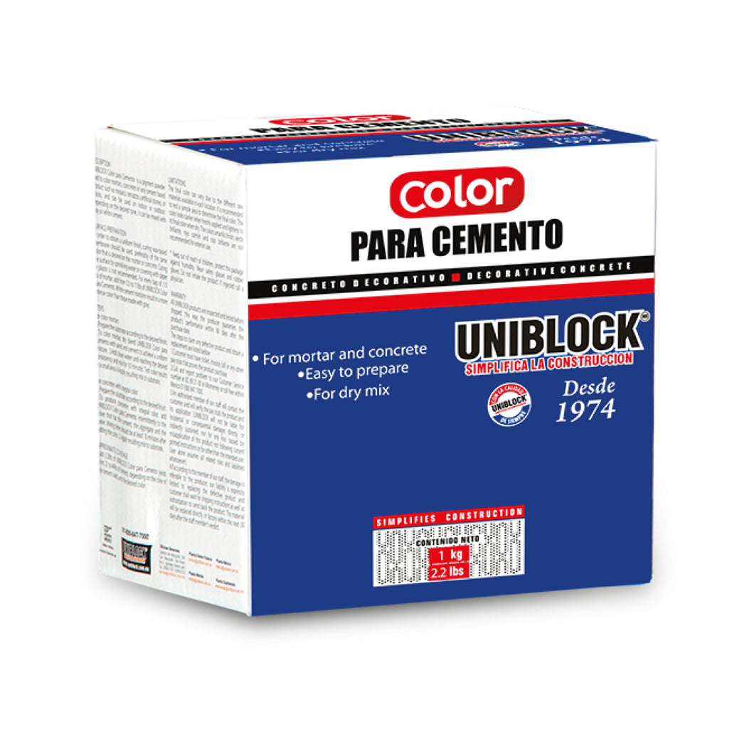 Color para cemento Negro 1Kg Uniblock 30669