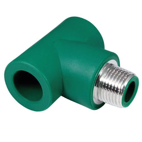 TEE ROSCA CENTRAL MACHO PP-R 20MM 1/2 VERDEPLUS TERMOFUSIONABLE