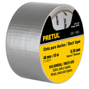 CINTA PARA DUCTO 50M X 48MM, ESPESOR 0.16MM CDU-50P PRETUL 20530