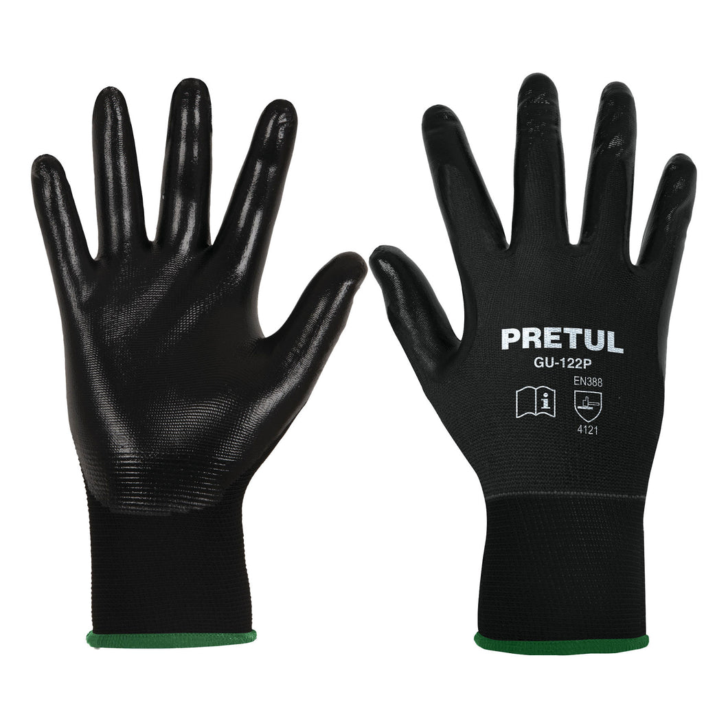 GUANTES DE NYLON RECUBIERTOS DE NITRILO, CH GU-121P PRETUL 20026